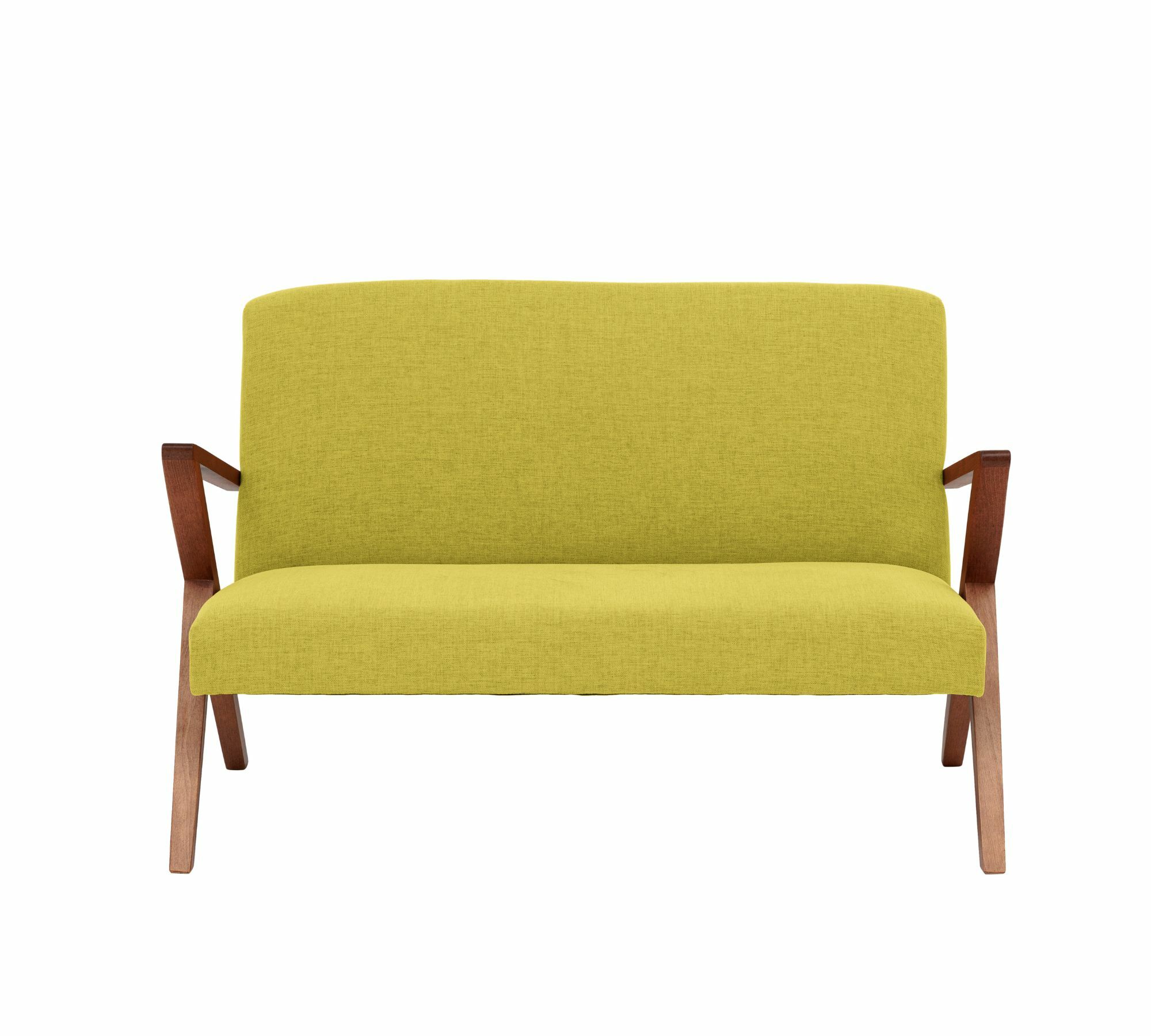 Retrostar 2er Sofa New Life Nussbaum Beizung Pistaziengrün 2
