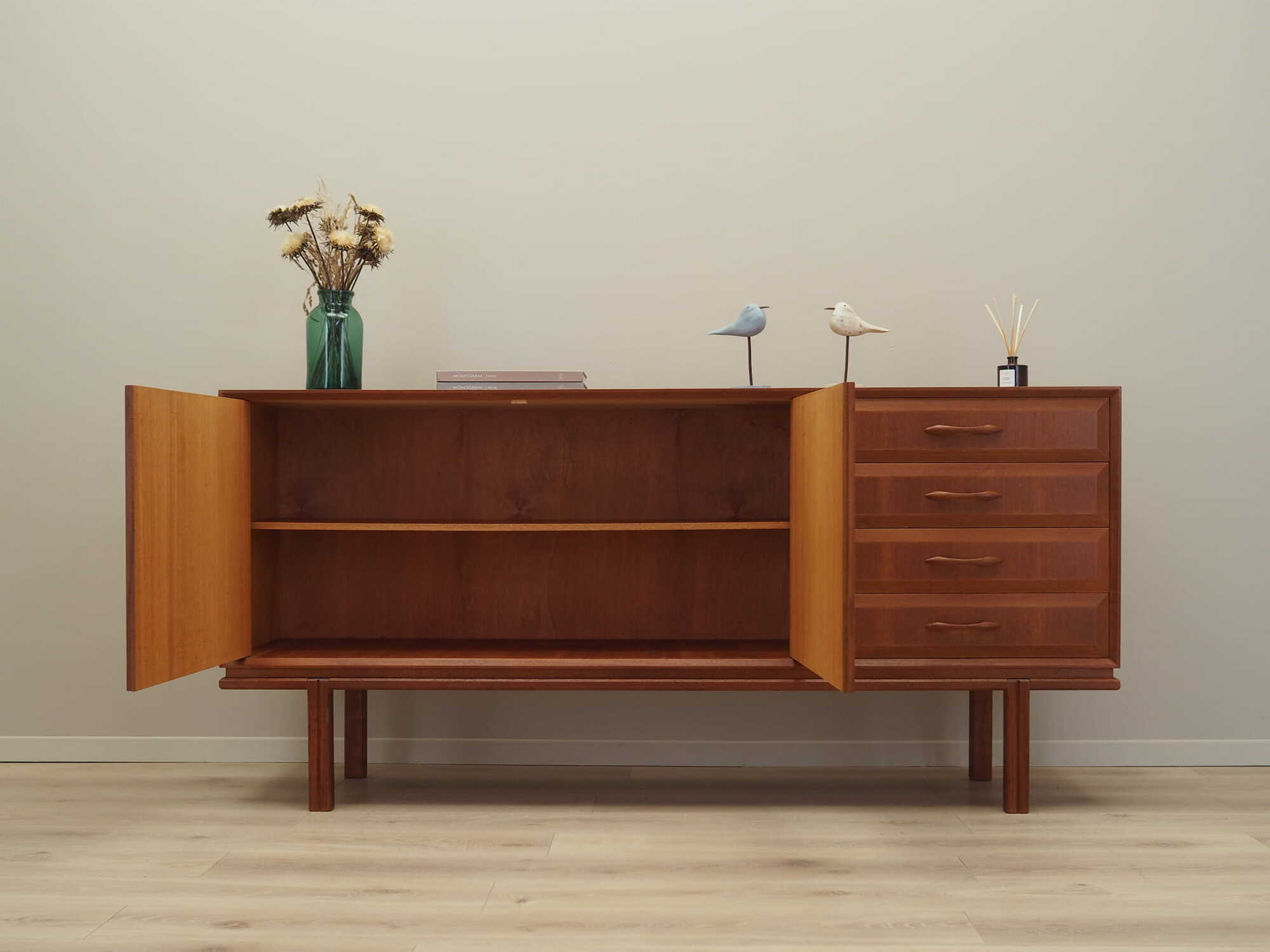 Vintage Sideboard Teakholz Braun 1960er Jahre 2