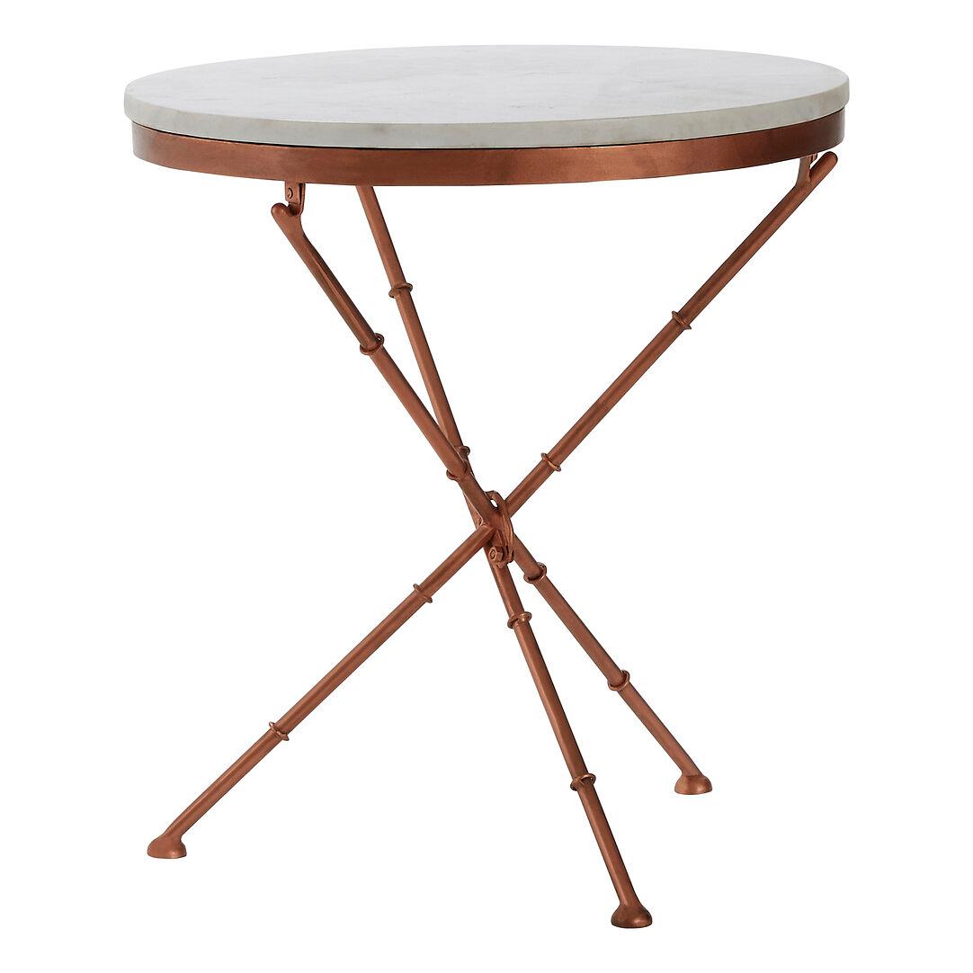 Nirav Kreuzbeintisch Eisen Kupfer Marmor 0