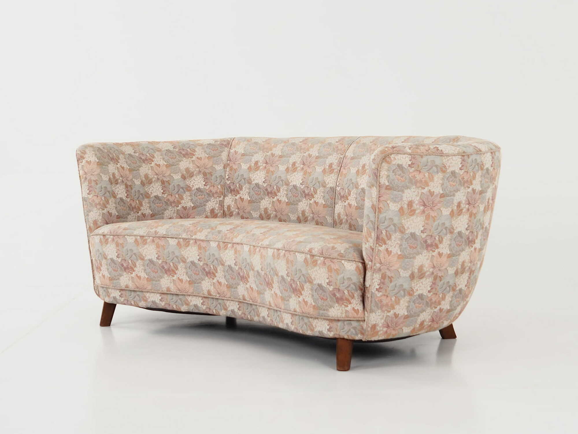 Vintage Sofa Buchenholz Textil Mehrfarbig 1970er Jahre  2