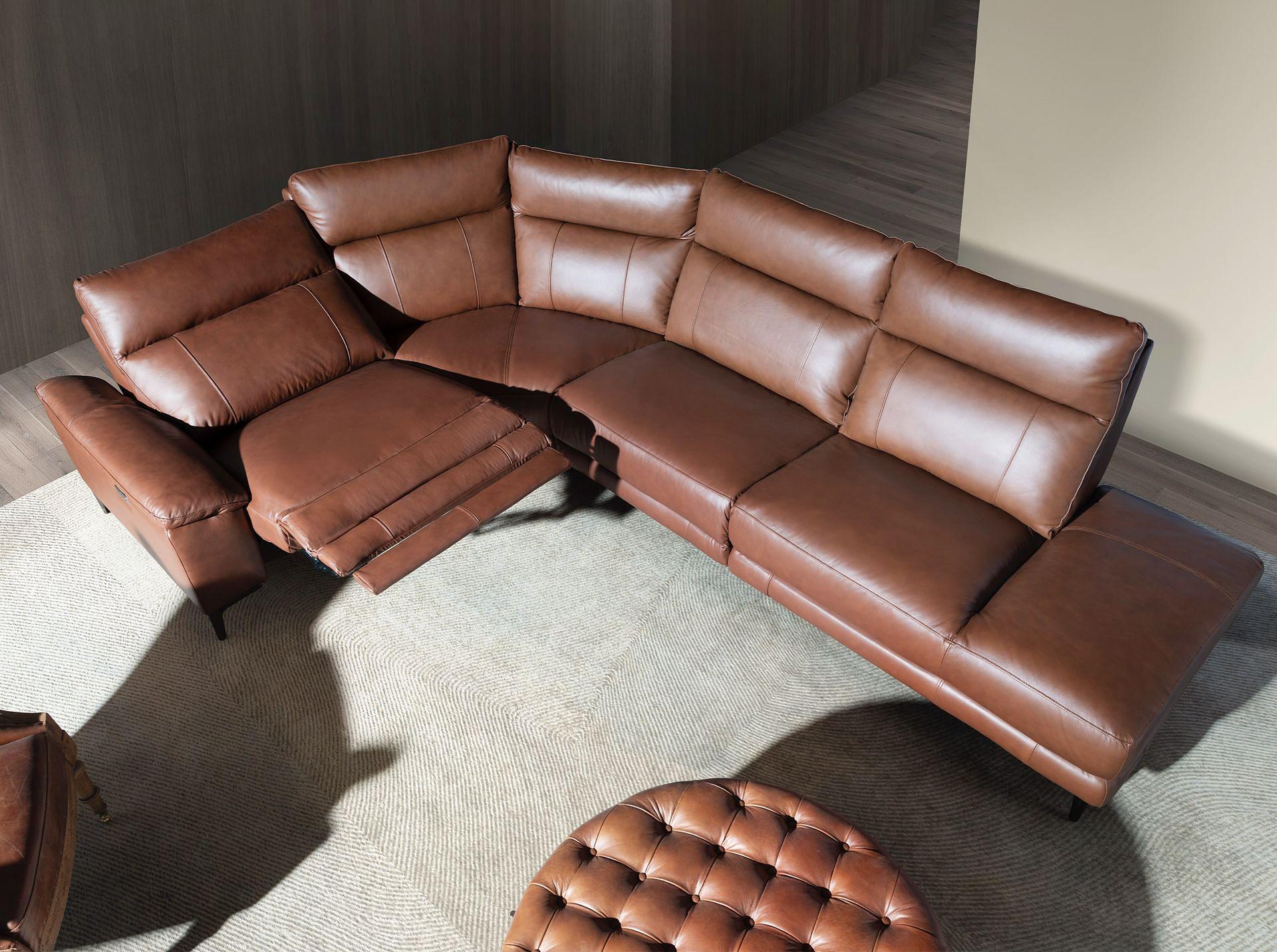 Sofa Récamiere Rechts Leder Tabakbraun 5