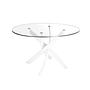 Round dining table Glass White steel White Ø 100cm 1