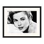 Portrait art print with frame, black and white 0