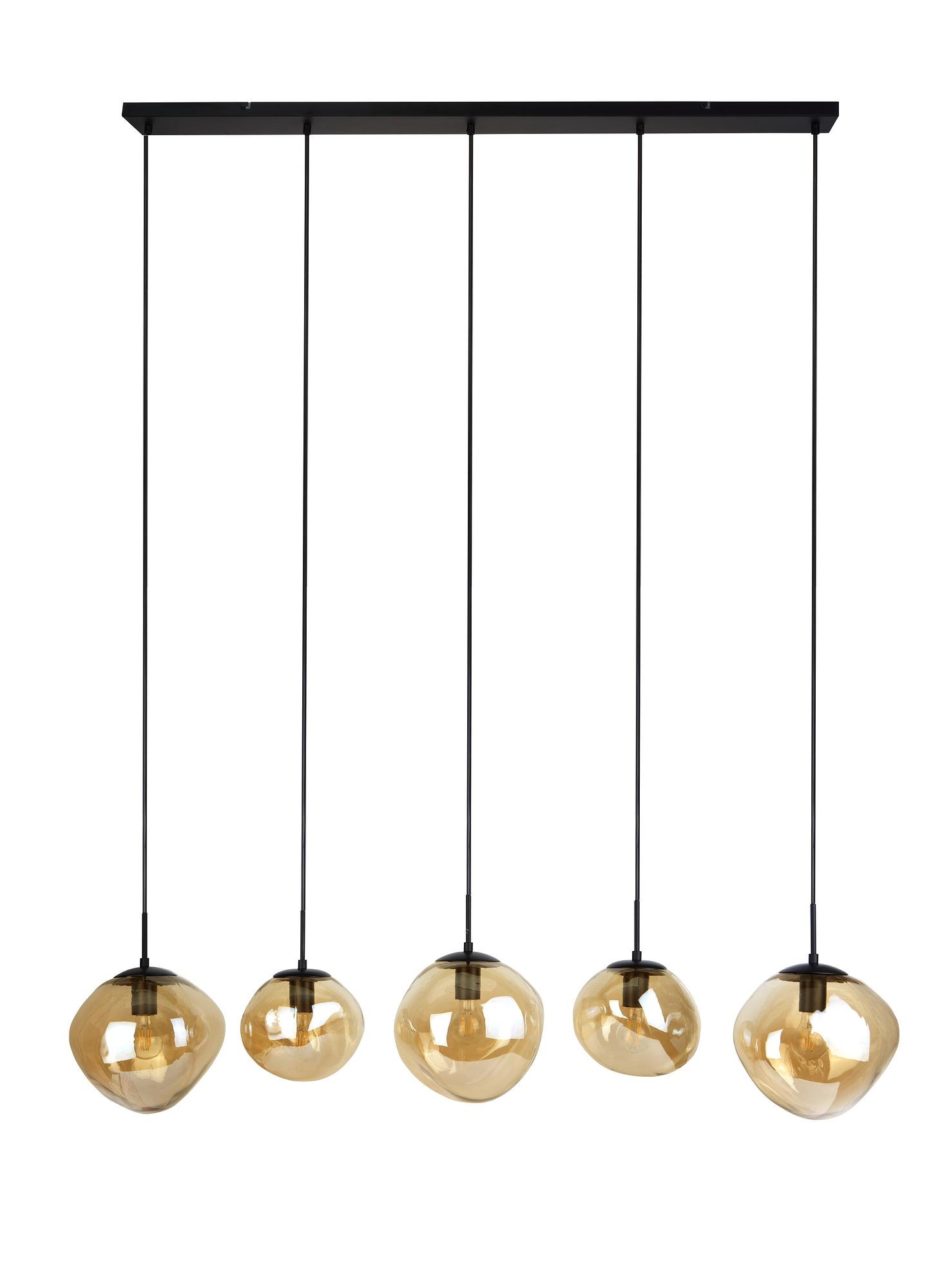 Lampada a sospensione vetro ambra 1