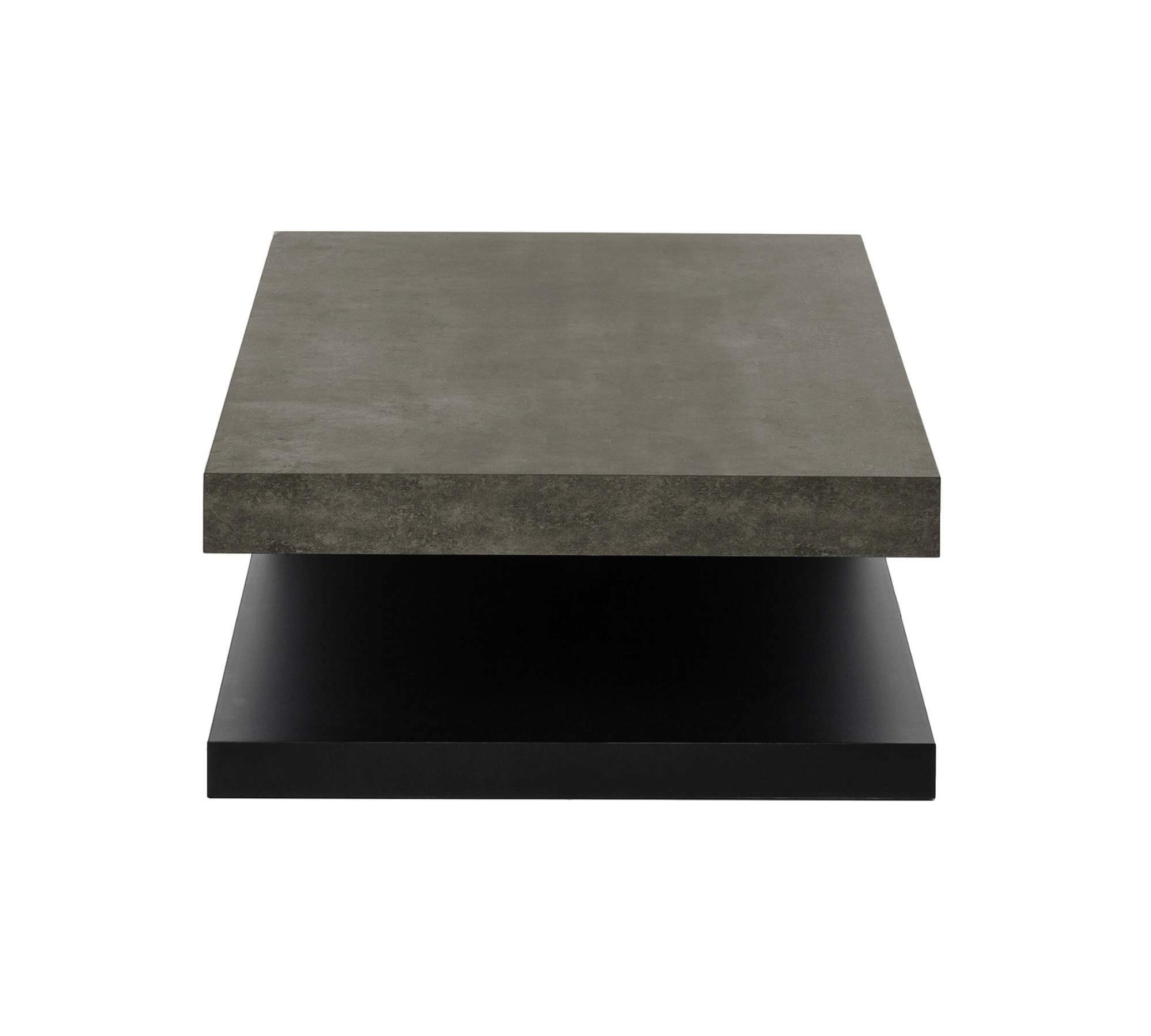 Couchtisch Beton Dekor Wabenplatte Matt Schwarz 3