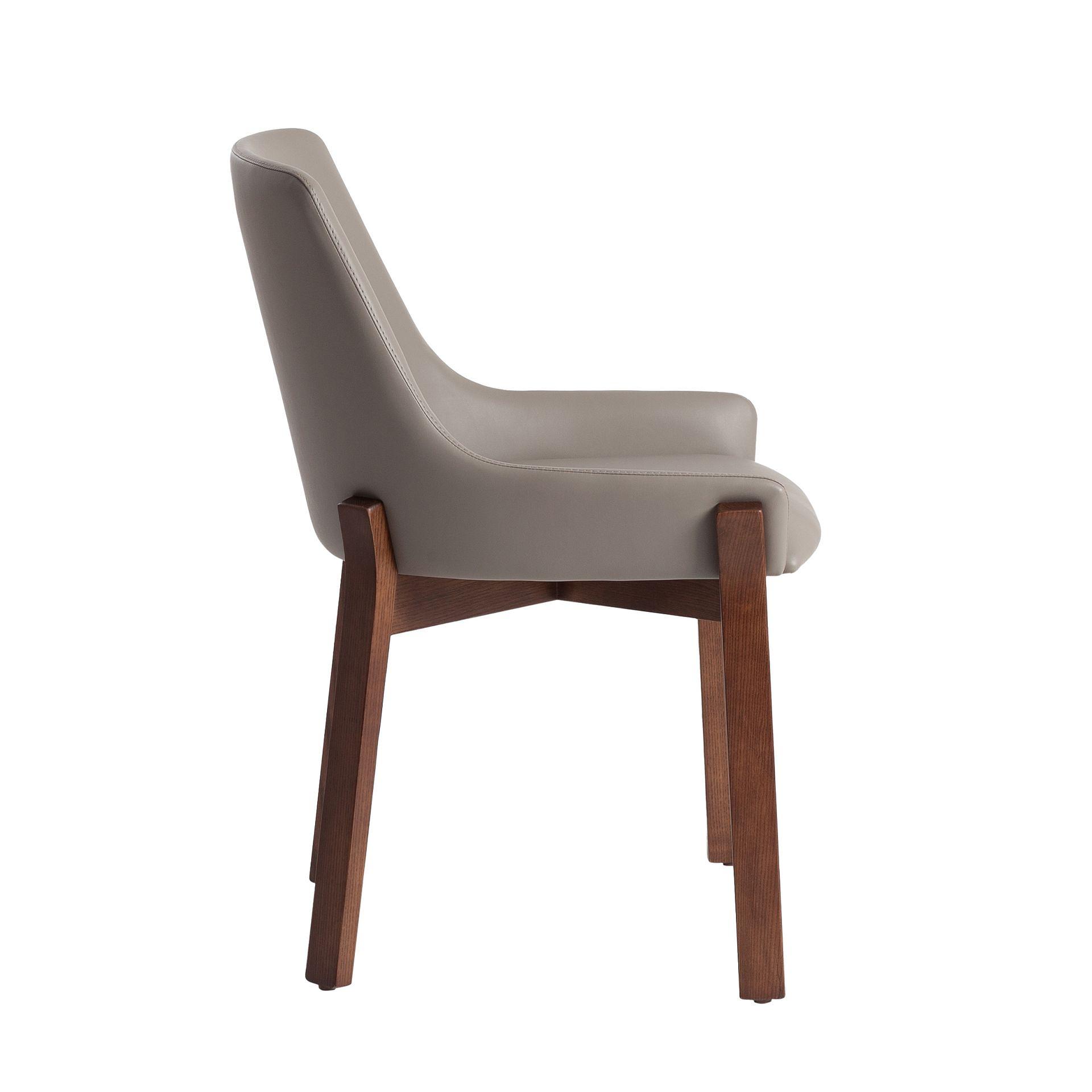 Dining chair faux leather grey 5