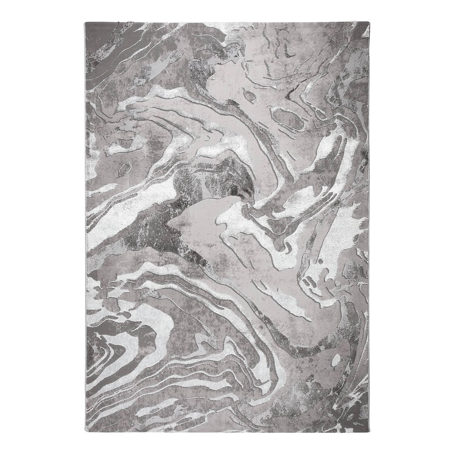 Marbled Short Pile Rug Silver 80 x 150 cm 2