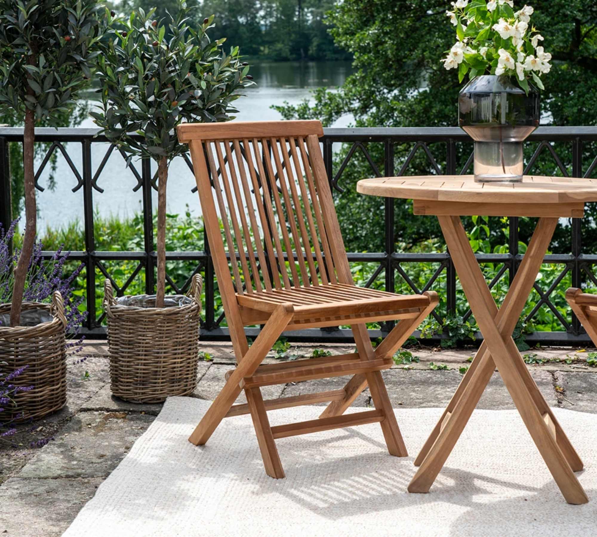 2x Teak-Gartenstuhl Klappbar 5