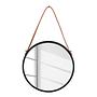 Borrone Wandspiegel Eisen Glas Schwarz Silber Ø30cm 0