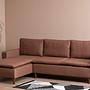 Long corner sofa, light brown 2