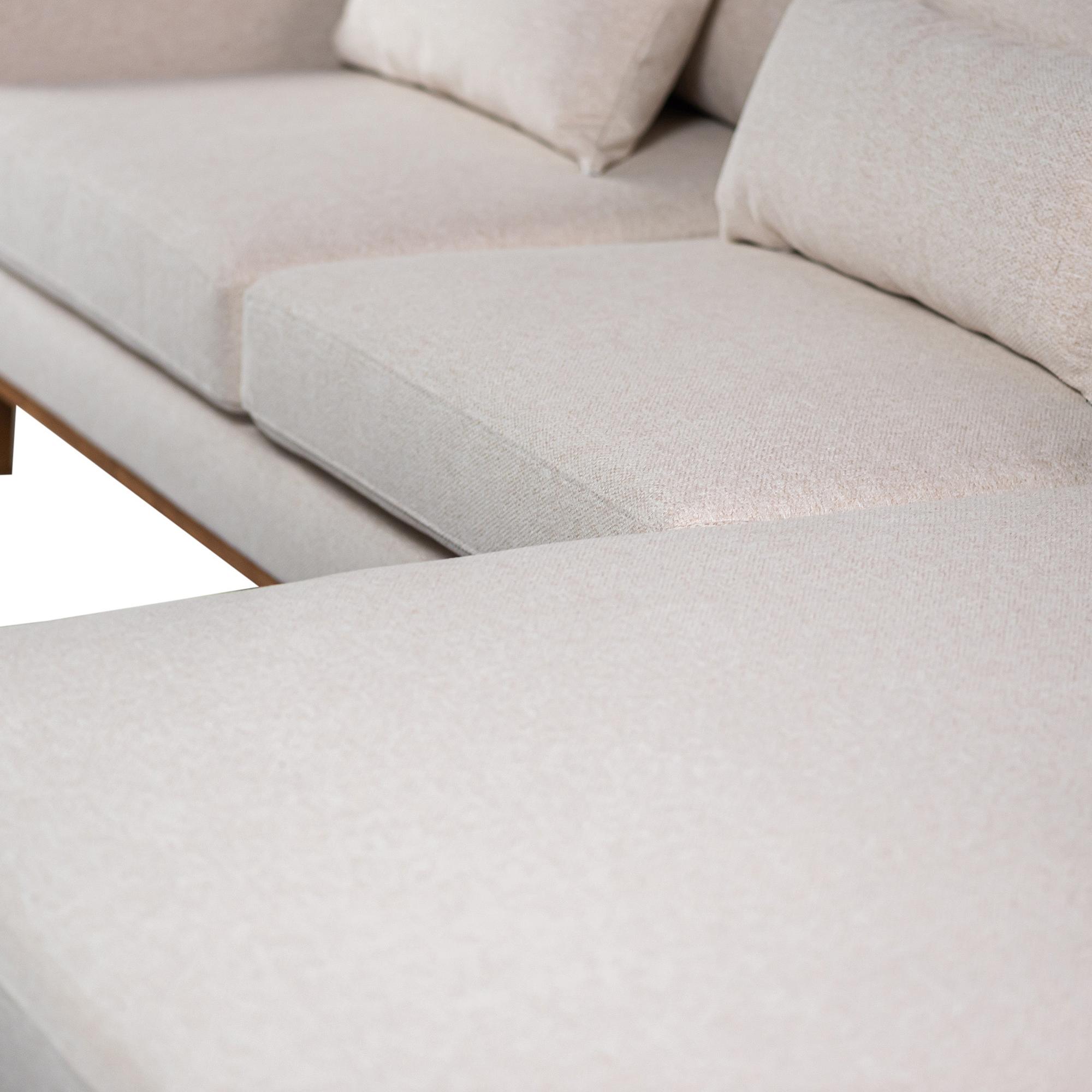 Corner Sofa Japandi 3-Seater Right Beige 7