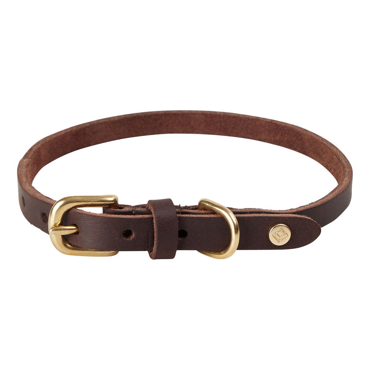 Robin Dog Collar Leather Chocolate Brown 0
