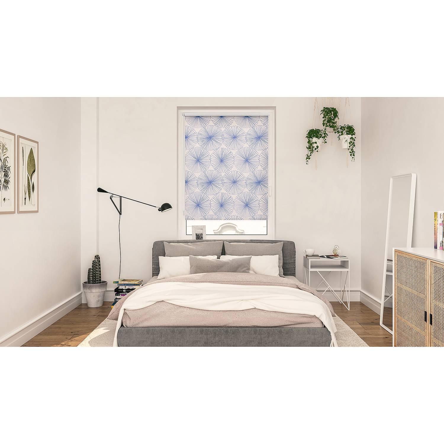 Klemmfix Rollo Flower Wheel Polyester Blau 80 x 150 cm 4