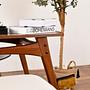 Touch Dining table set 4-pc. Nubuck leather Cream 6