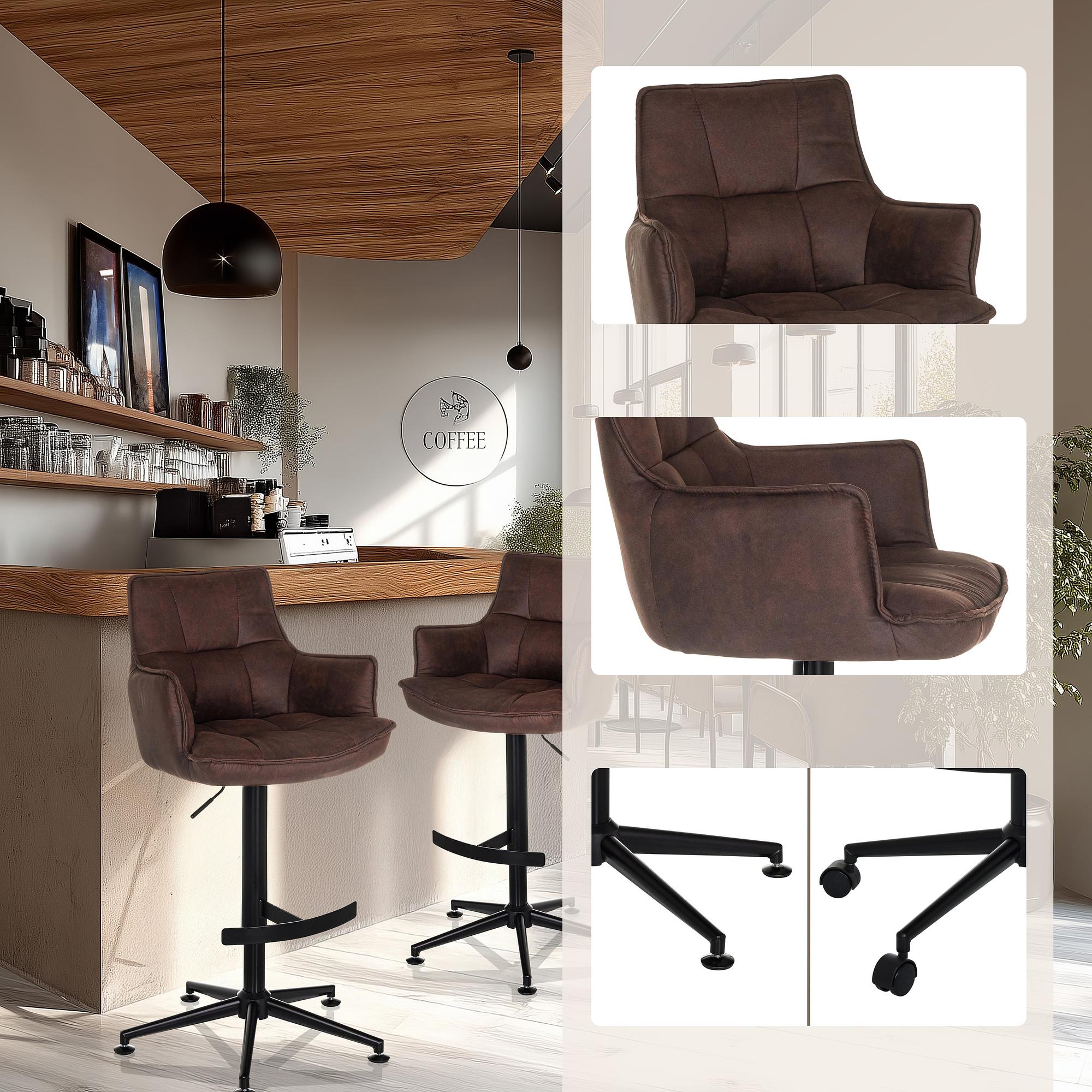 SOLAO LIFE HIGH Barstool Fabric Brown 1