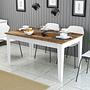 Milan Dining Table Walnut Brown White 145cm x 75cm 0