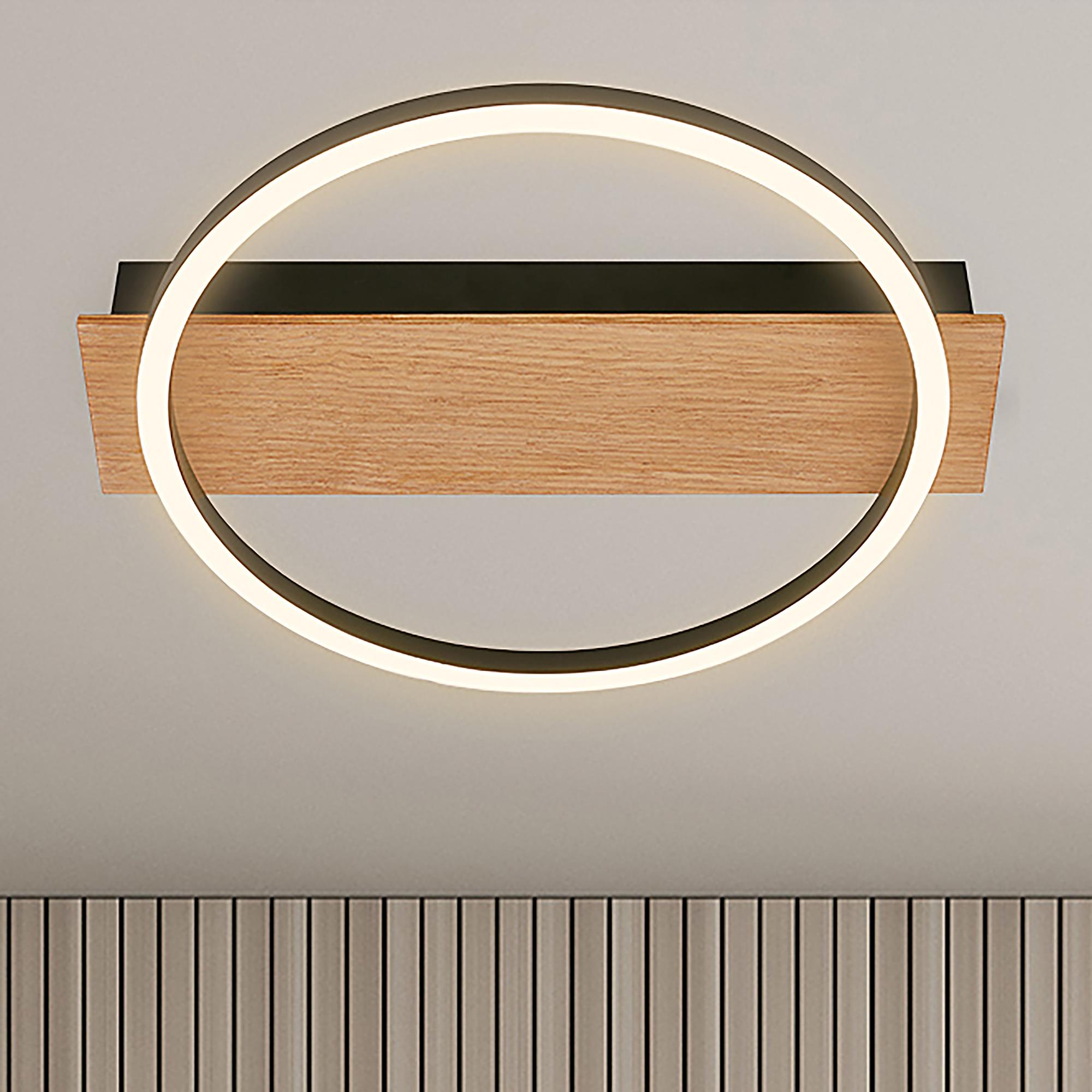 LED Deckenleuchte Kada Typ A  Aluminium Schwarz Gummibaum  0