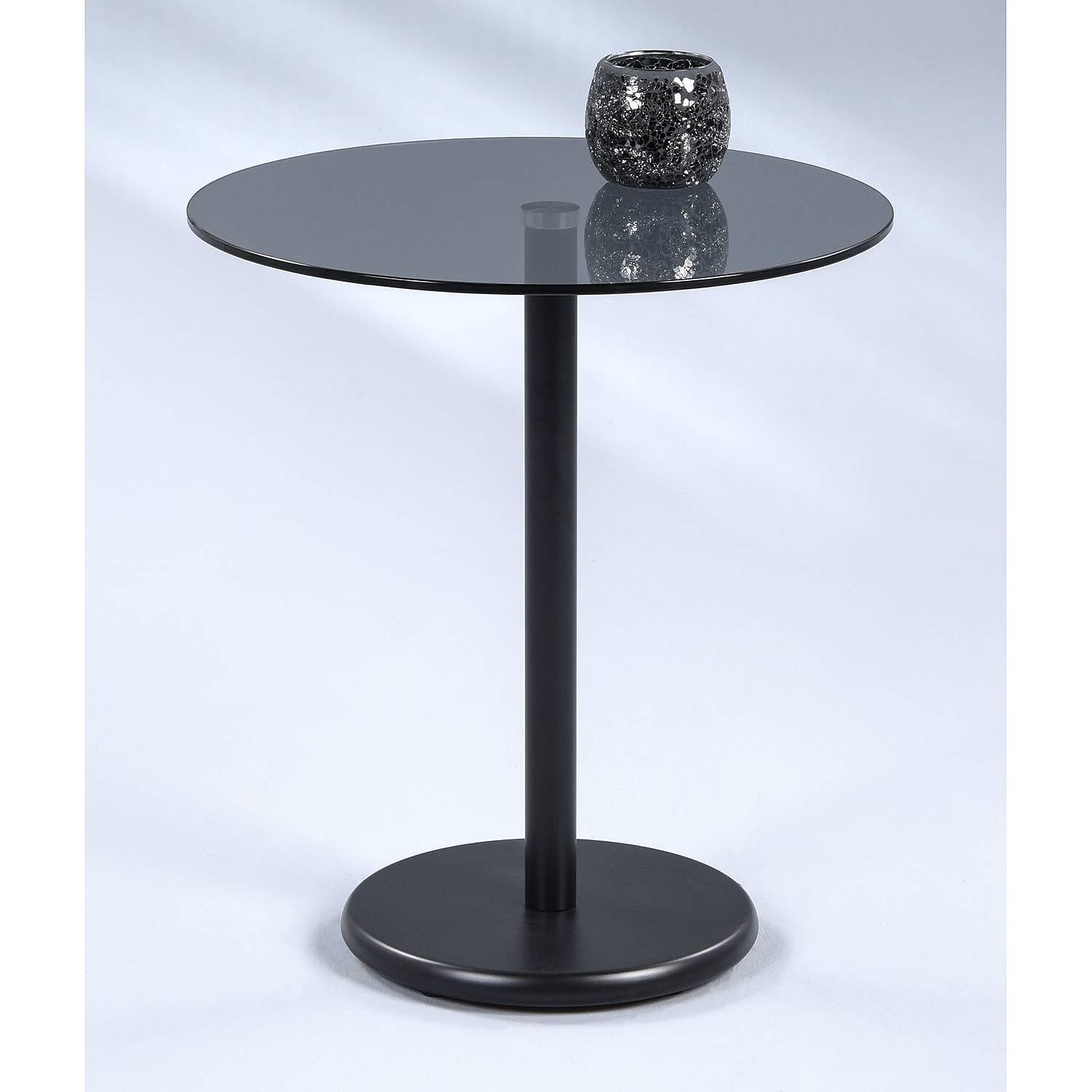 Billiere Beistelltisch Glas Metall Schwarz 50cm 1