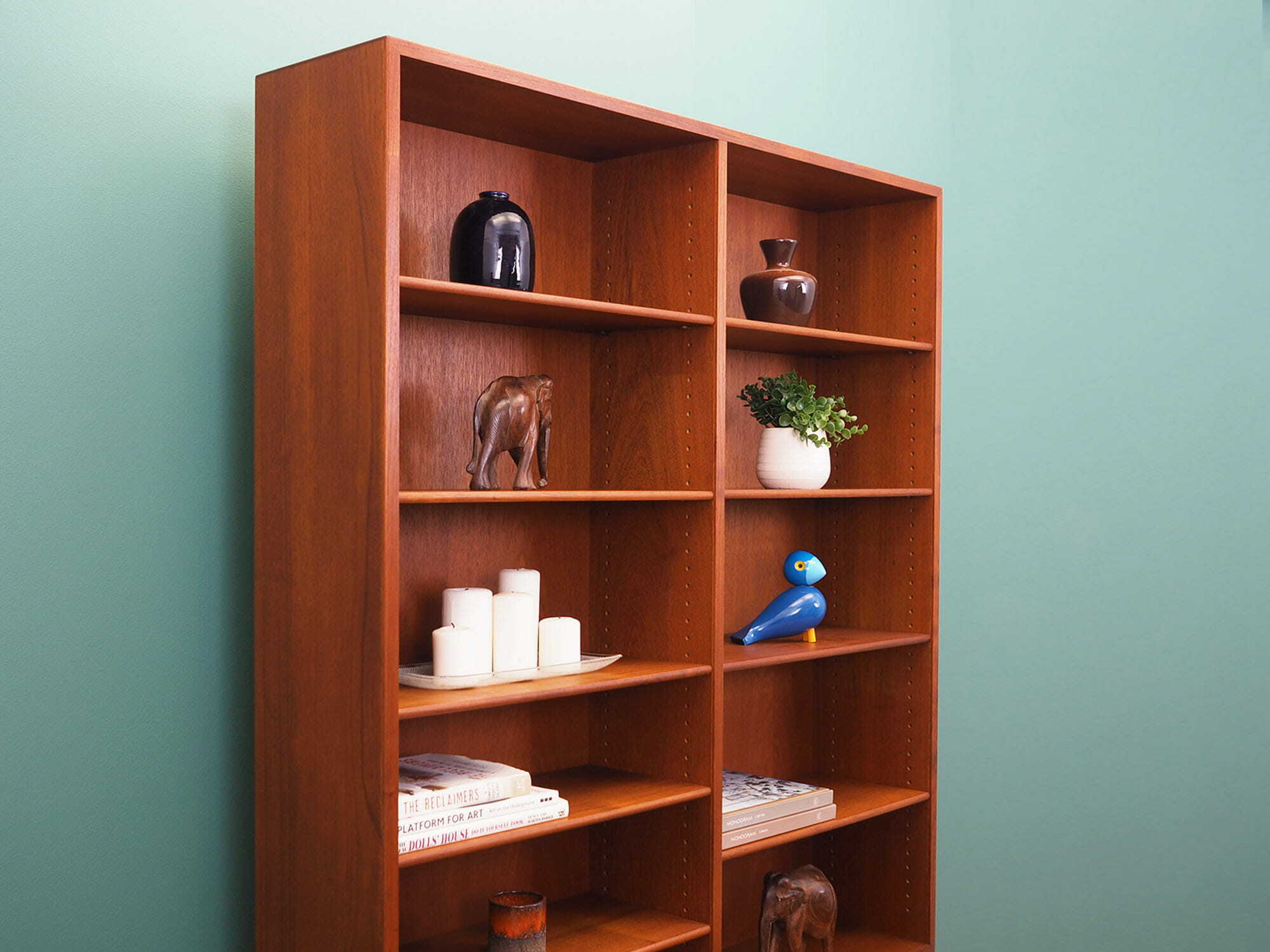 Vintage Bookshelf Teak Brown 1960s 2