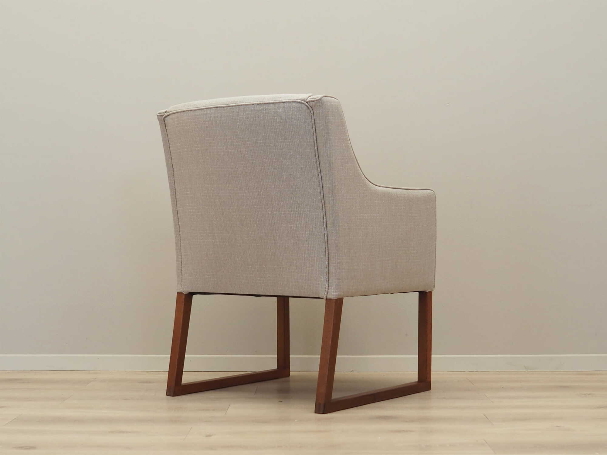 Vintage chair teak wood textile beige 1970s 7