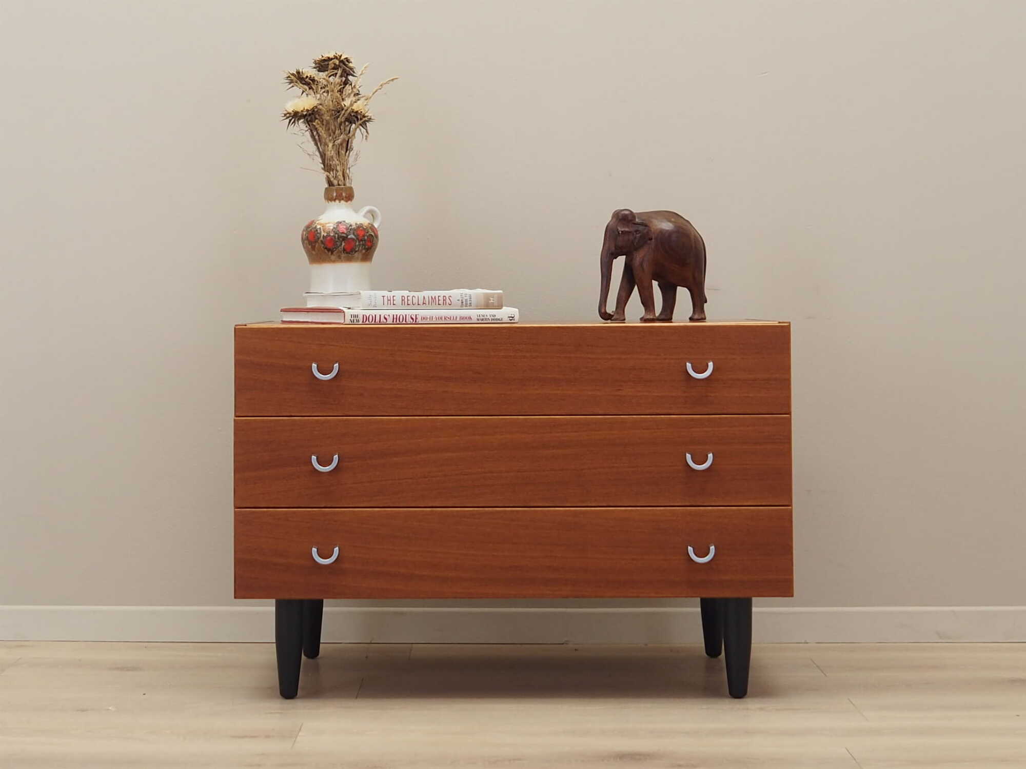 Vintage Kommode Teakholz Braun 1970er Jahre 1