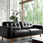 Chester Sofa 3-Sitzer Leder Schwarz 5