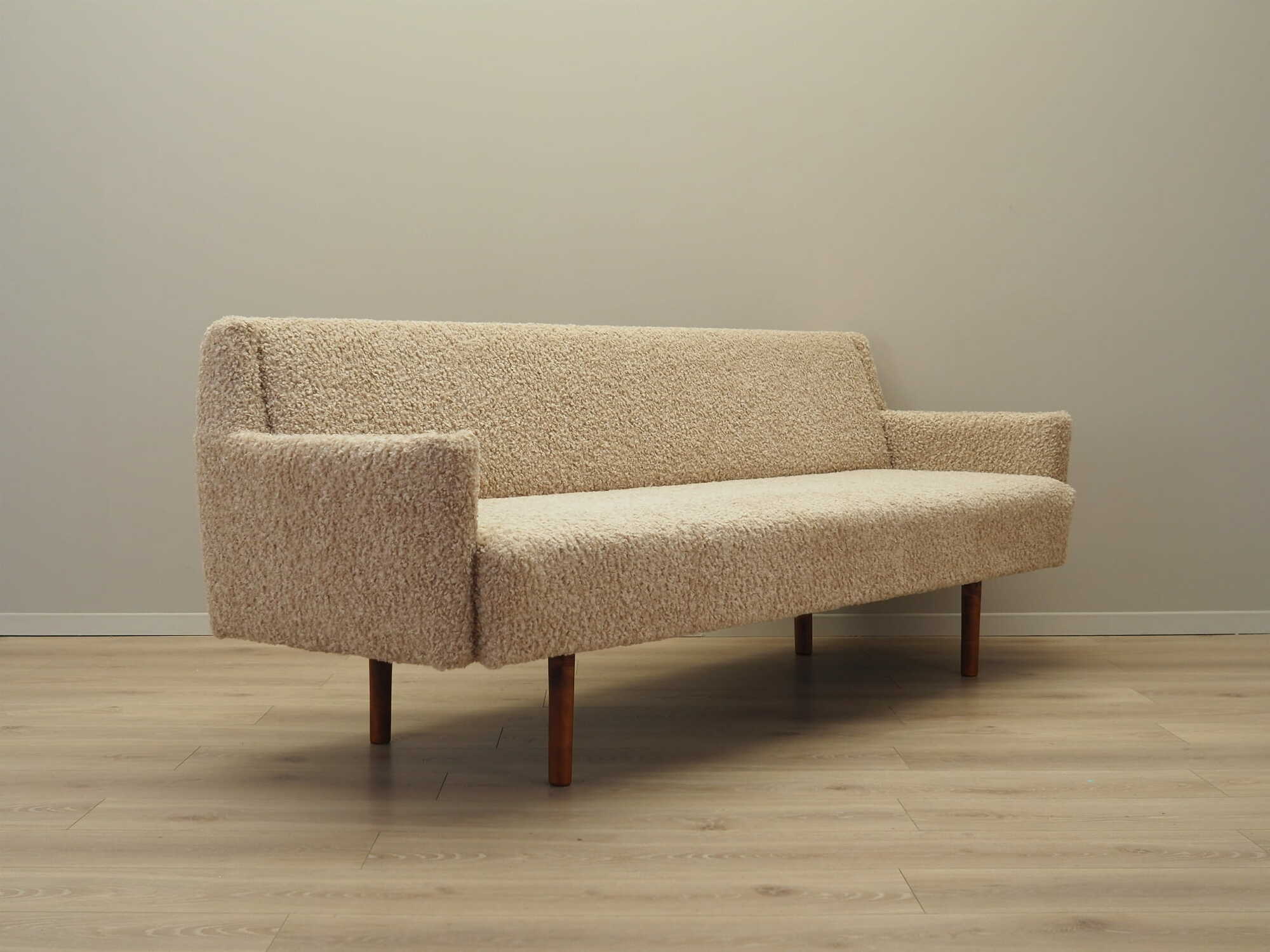 Vintage Sofa Textil Holz Beige 1970er Jahre 4