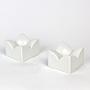 2x Vintage candle holders porcelain white 1970s 1