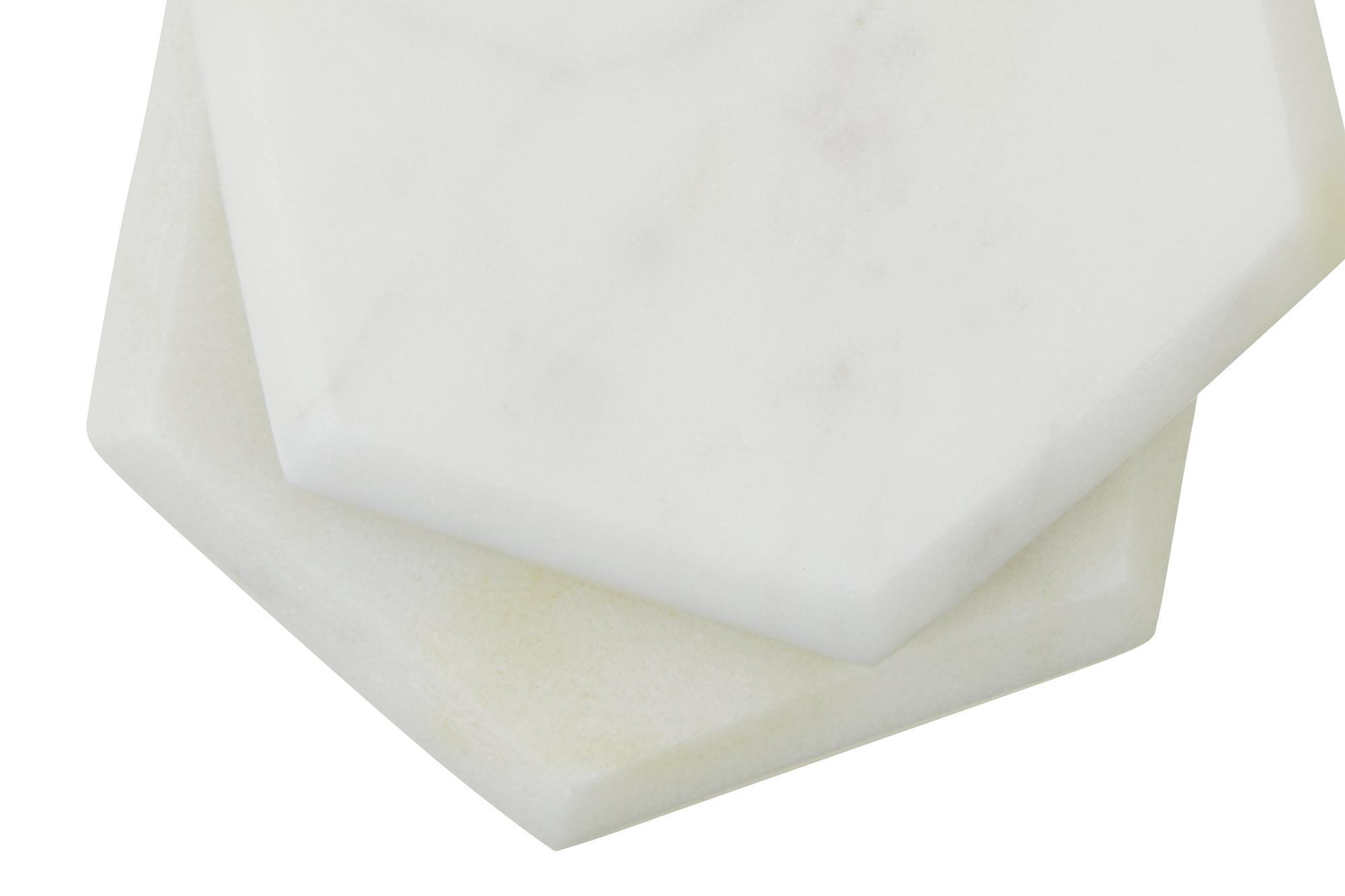 4x Kindia SetMarmor Sechseck Untersetzern  Weiß
 2
