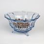 Vintage Art Deco Schale Glas Blau 1930er Jahre 3