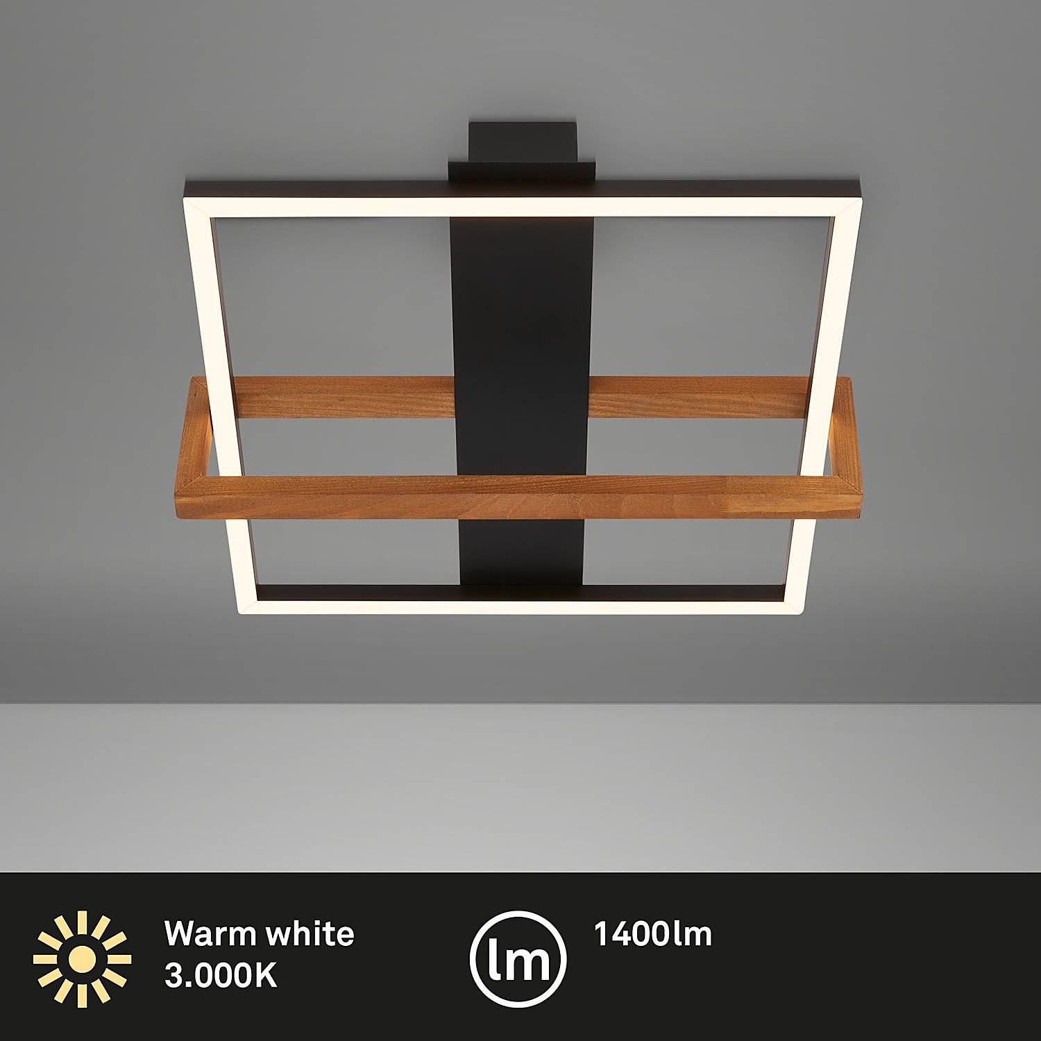LED-Deckenleuchte Seramena Aluminium Eiche Massiv Schwarz 4