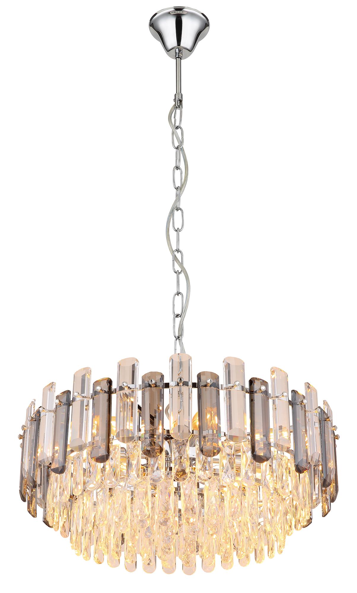 Orgina Kronleuchter 12-Flammig Rauchglas Silber 3