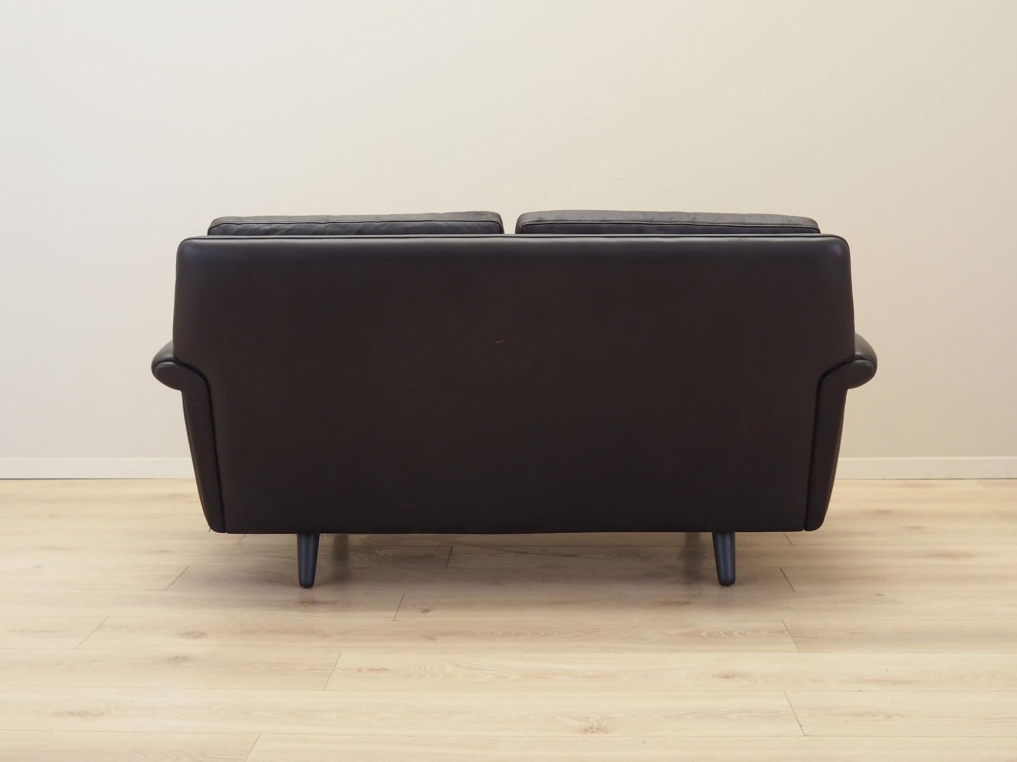 2-seater sofa leather brown 1960s 6