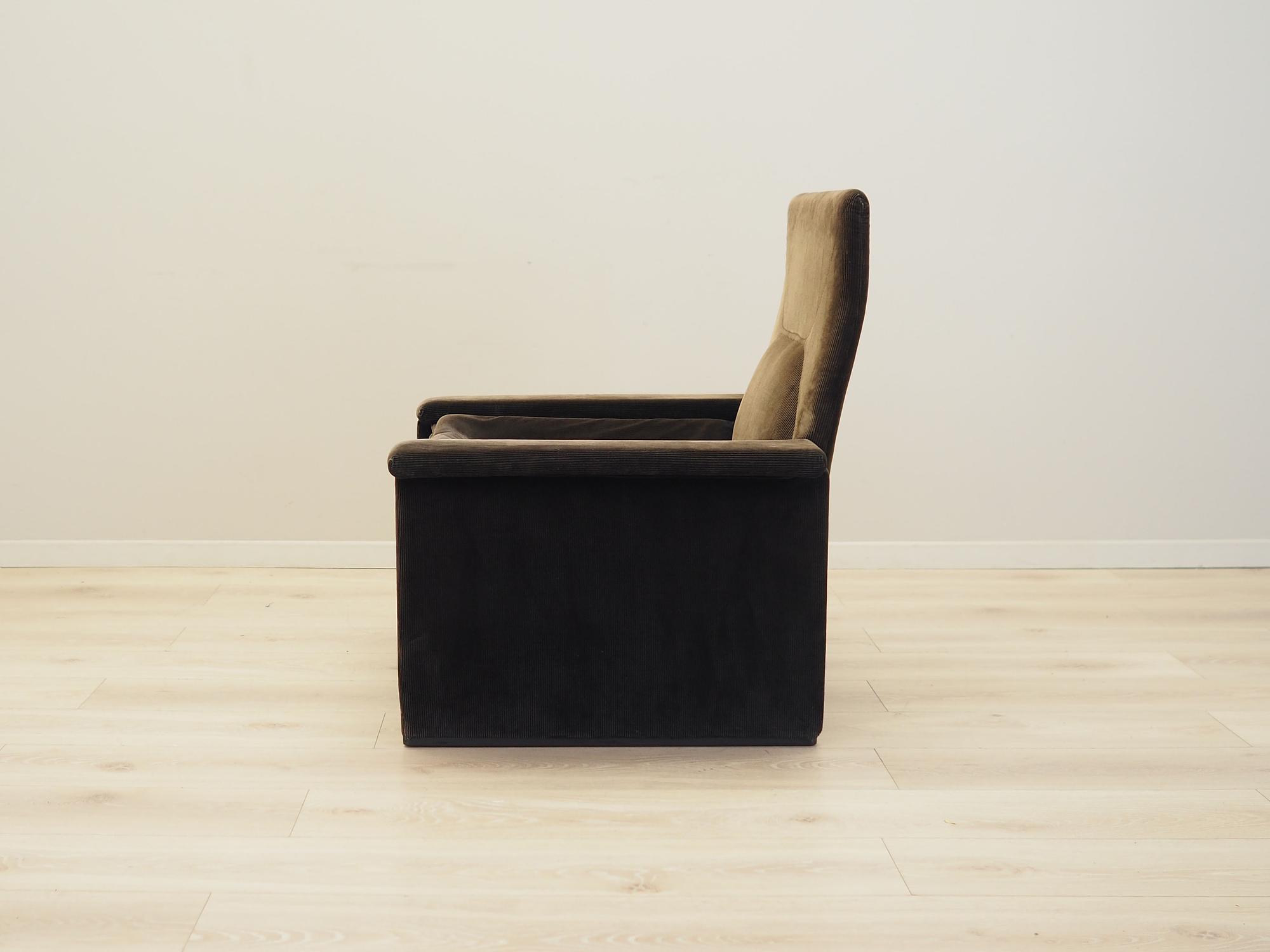 Armchair Cord Brown 1970s 3