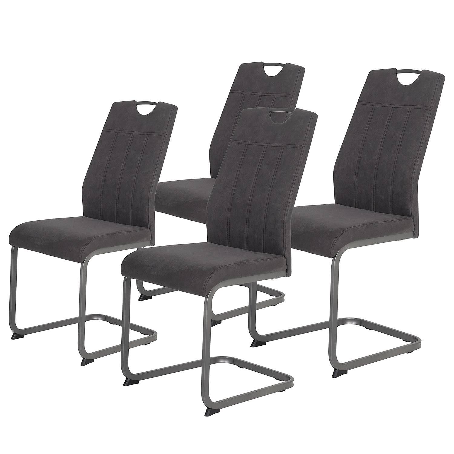 Dining chair Cotulla set of 4 metal black anthracite 1