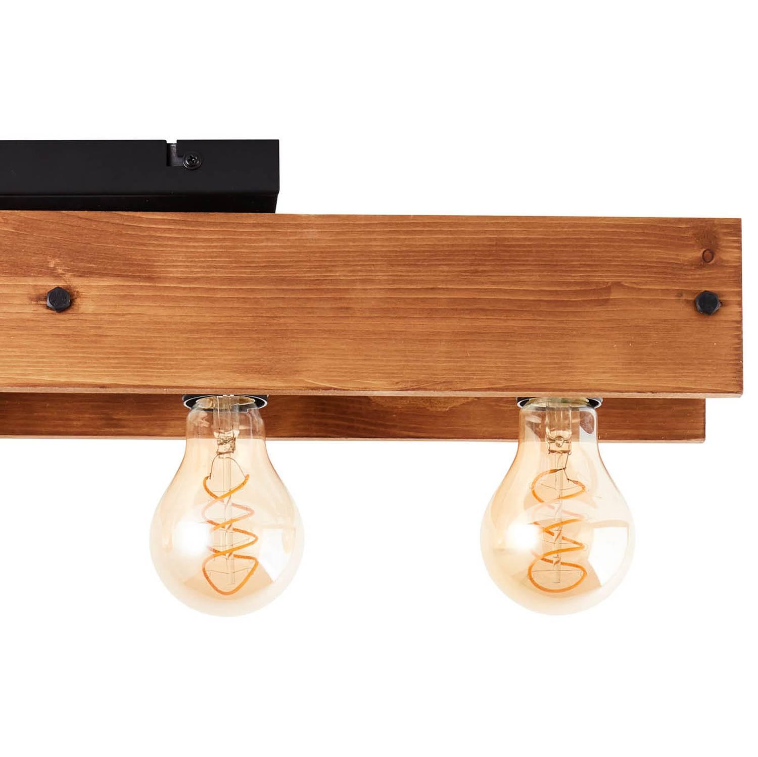 4-Flammig Deckenleuchte Calandra II Kiefer teilmassiv Eisen 2