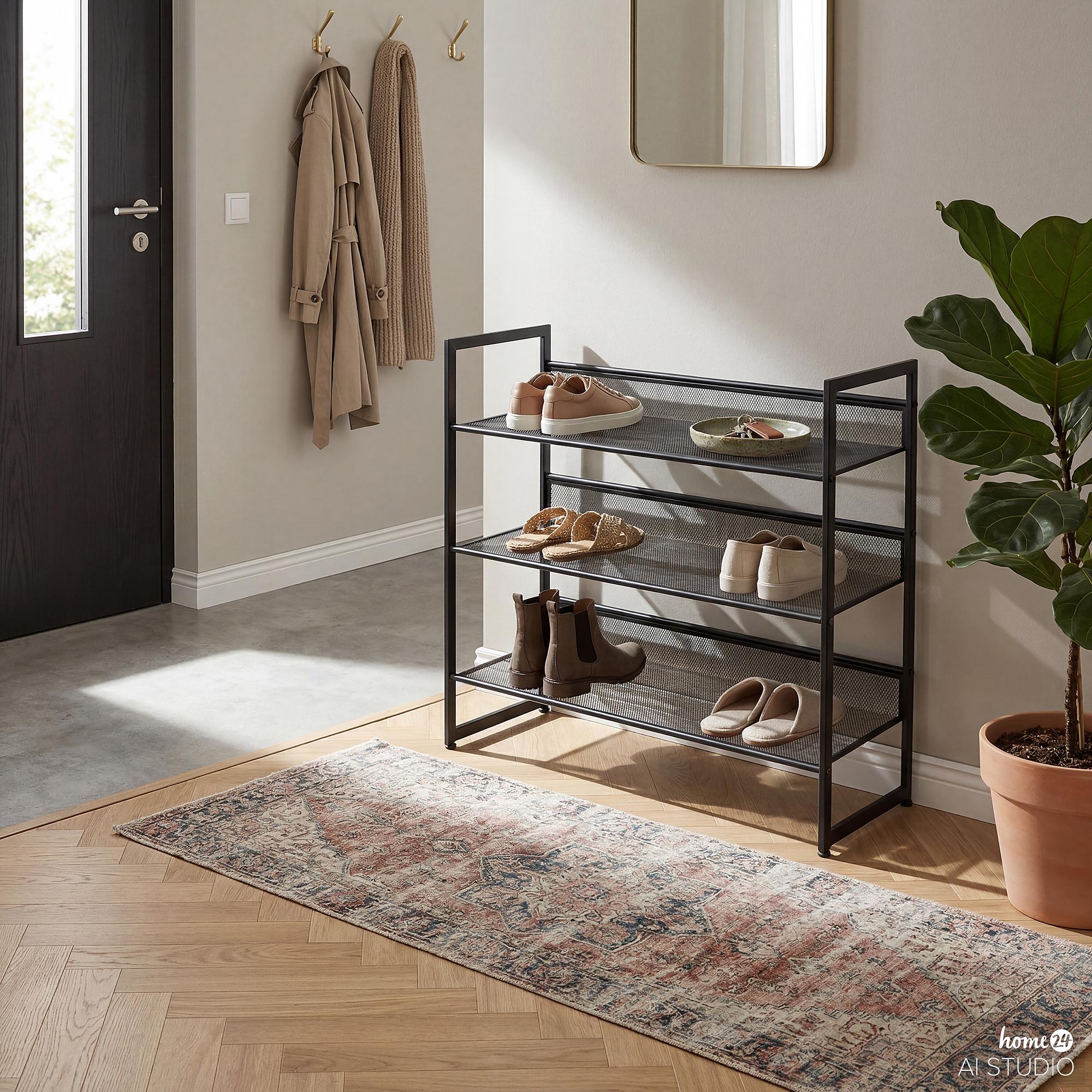 Tecnor shoe rack metal black 63 cm 3