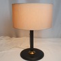 Tischlampe Leder Schwarz Beige 1960er Jahre 2