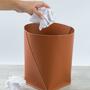 Papierkorb XL 100% Recyceltes Leder Braun 3