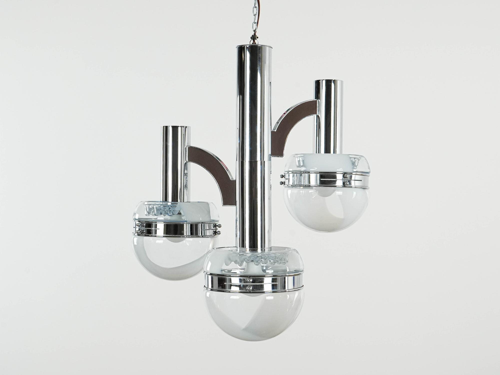 Lampadario Space Age in vetro di Murano anni '70 5