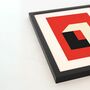 Bauhaus in Red Kunstdruck mit Rahmen Mehrfarbig 2