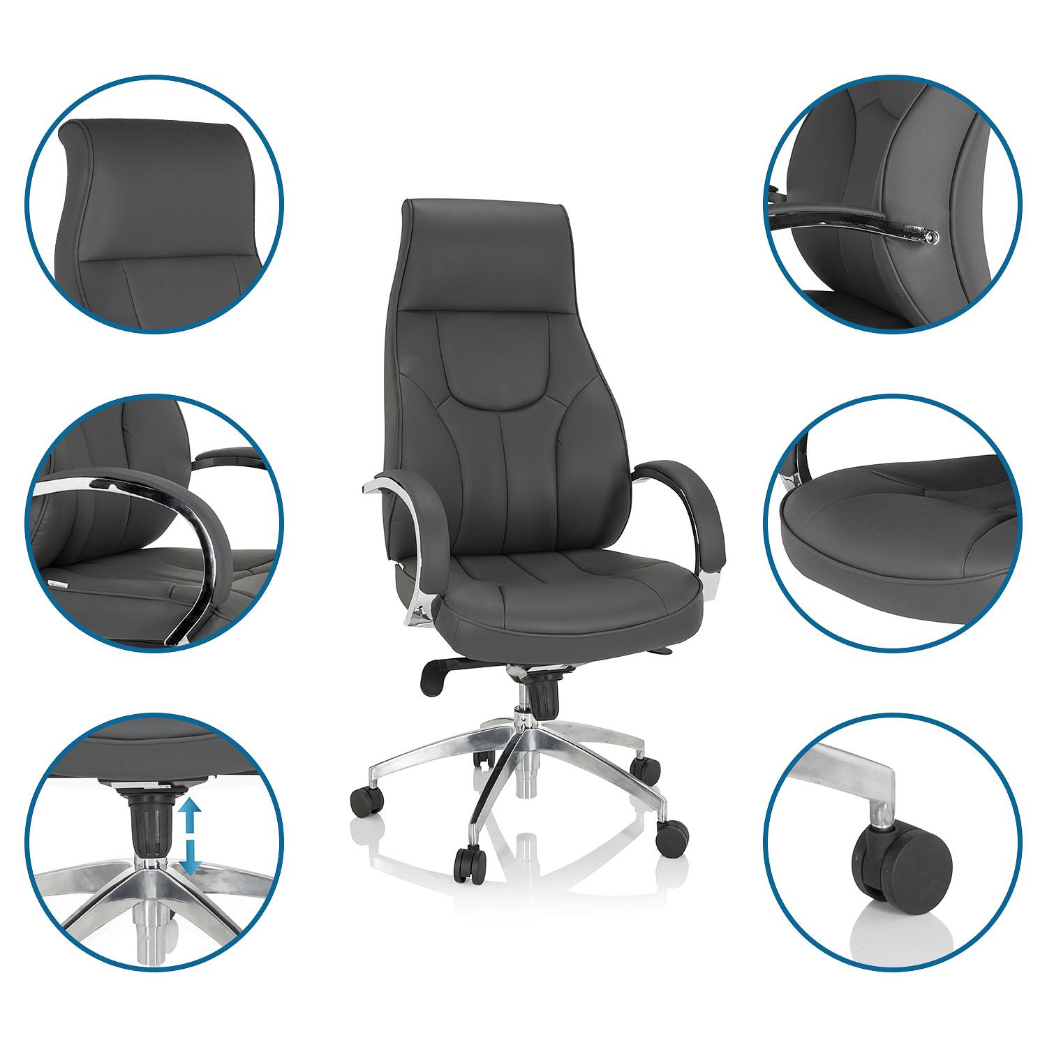 ELEGANCE I Bürostuhl Kunstleder Grau 2