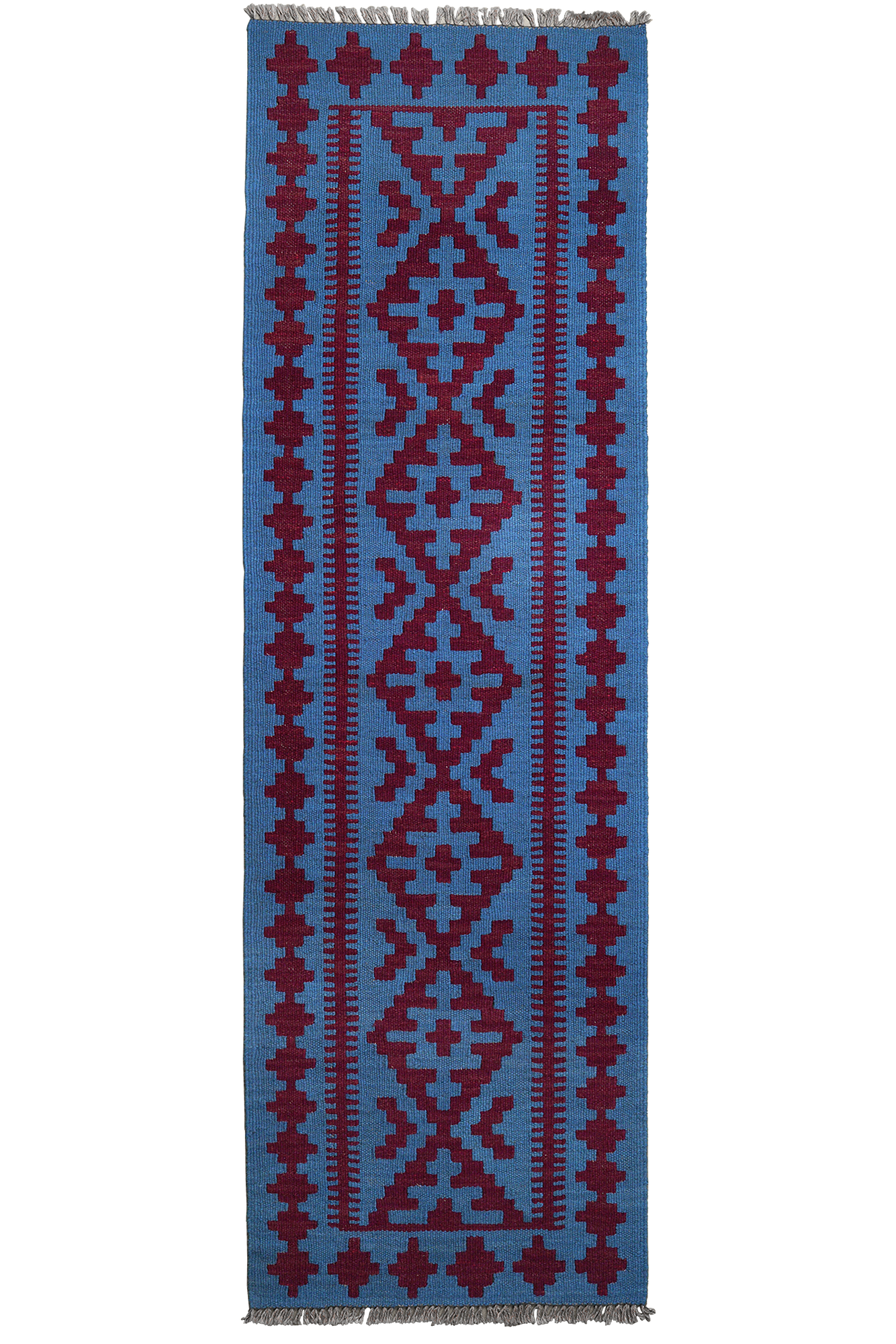 Kilim Gashgai Teppich Wolle Blau 0