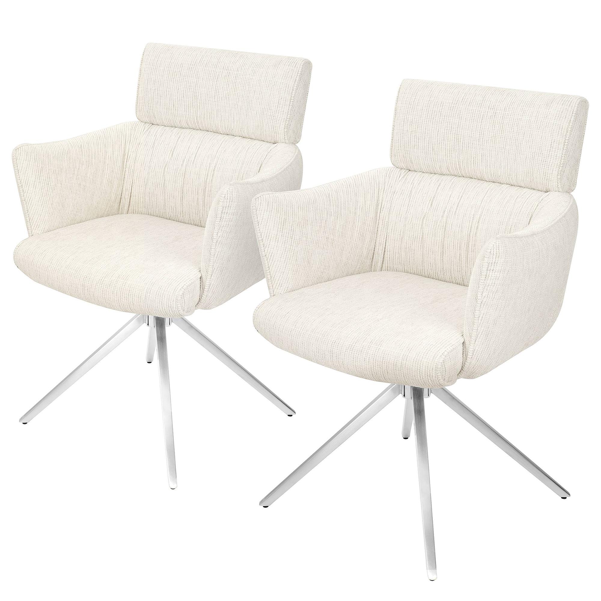 2x Drehbarer Armlehnenstuhl IMMAH Beige 0