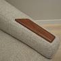 Vintage Sessel Teakholz Textil Beige 1960er Jahre 10