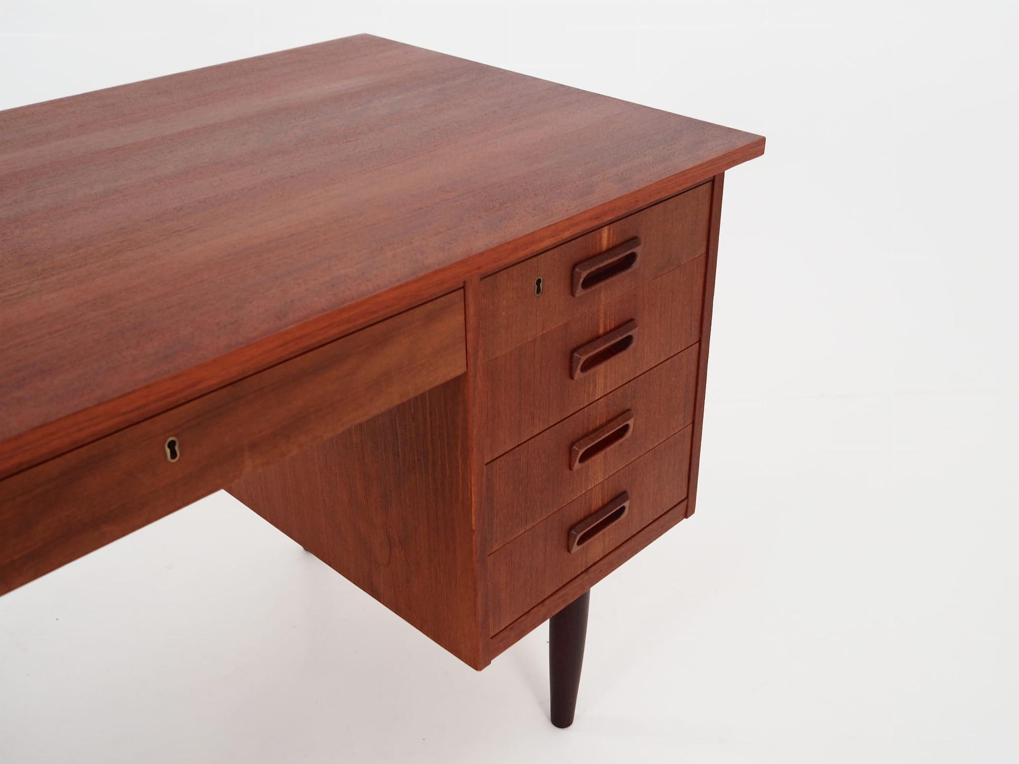 Vintage Desk Teak Wood Brown 1970s 12
