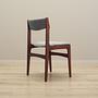 4x Vintage Chairs Mahogany Wood Velvet Grey 1970s 14