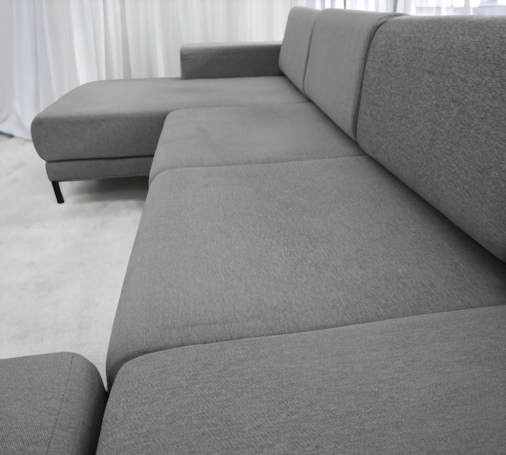 Tyme Sofa Landscape with Chaise Lounge Fine Fabric Slate Grey 4