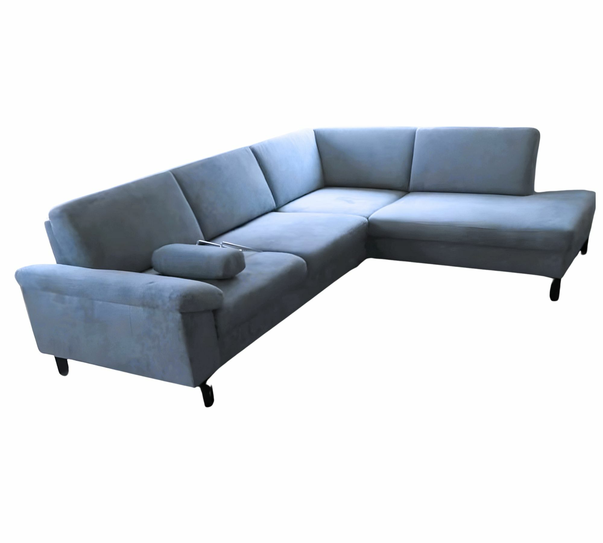 Sofa Récamiere Rechts Textil Metall Blau 0