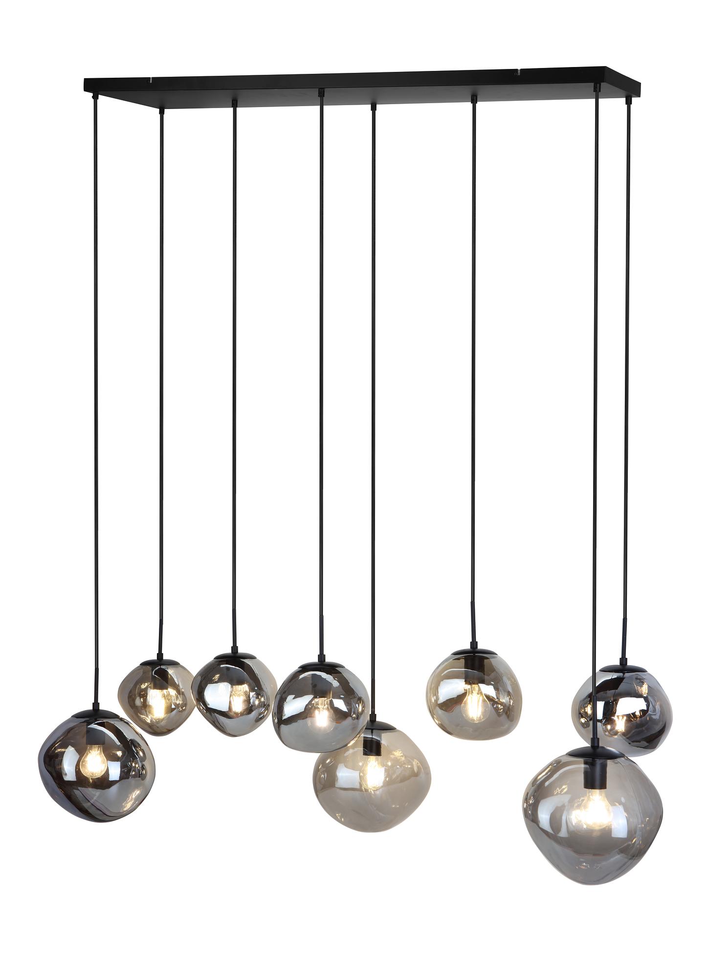 Lampada a sospensione vetro fumé grigio 0